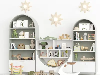 Children Room Set 2 Smile Bookcase  3D model