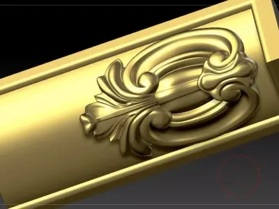 pattern CNC gold-plated sculpted wooden frame pattern 3D model  3D model