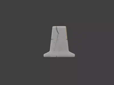 Broken Road Barrier Low-poly 3D model