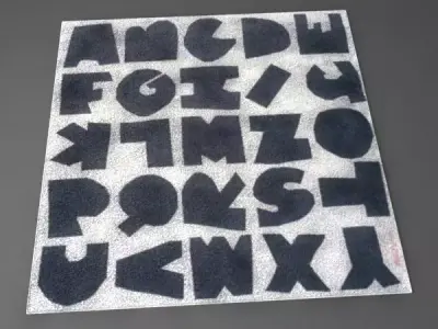 Paper Cutout Alphabet Carpet 3D model