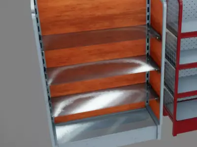 Supermarket Shelves Low-poly 3D model