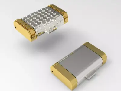 Simple gold box lock with three-pointed clasp model gl0013 3D print model