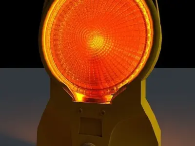 Construction Site Warning Lamp Free 3D model