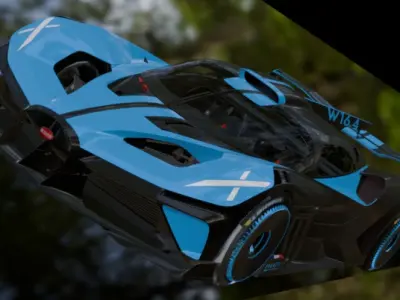 Bugatti Bolide Low-poly 3D model