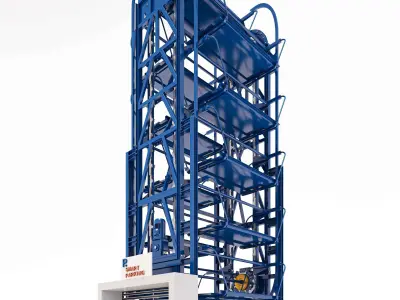 SMART ROTARY CAR PARKING SYSTEM FOR 12 CAR 3D MAX MODEL 3D model