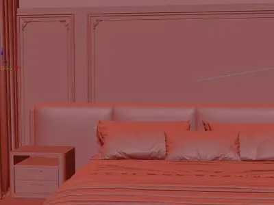 Modern Neutral Bedroom 3D model