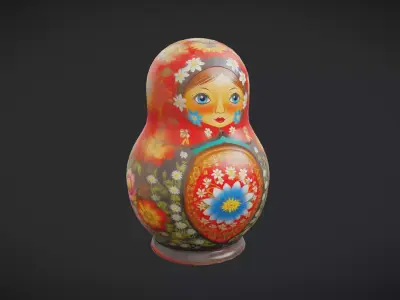 Matryoshka Doll Low-poly 3D model