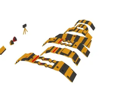 Stunt Car Tracks Low Poly Low-poly 3D model