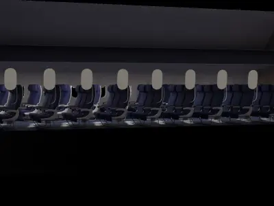 Boeing 737 Airplane Economy Seats 3D model