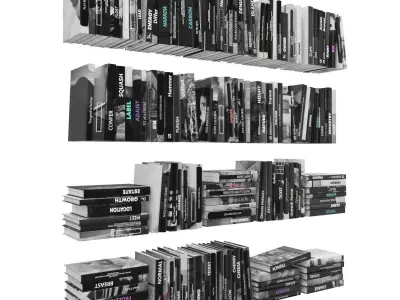 Books 150 pieces 3-6-3 Low-poly 3D model