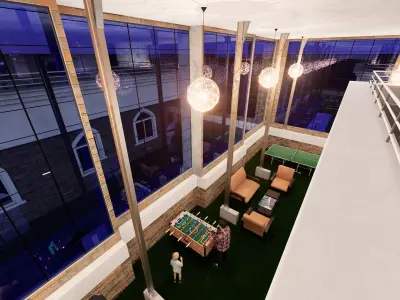 Interior design roof seating area-Structure Details full project 3D model