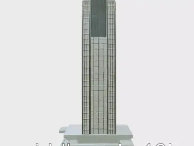 Futuristic Skyscraper Architectural Model Low-poly 3D model purchase