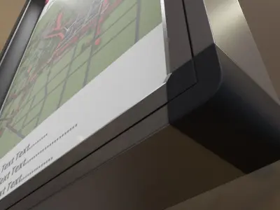 Outdoor Poster Showcase with Light - Low-Poly Version Low-poly 3D model