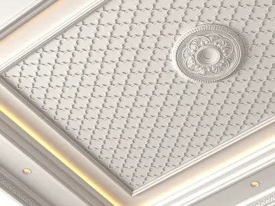 Coffered arabic ceiling with illumination in oriental style  3D model