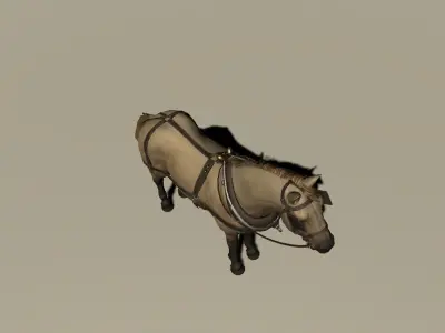 Full Rigged Inc Face  Horse Model with Textures 3D model