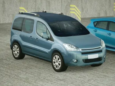 5 Low Poly touring cars Low-poly 3D model