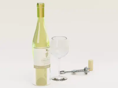 -White Wine Set- 3D model
