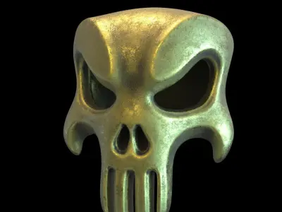 skull pendant jewelry The punisher  vol1  3D print model