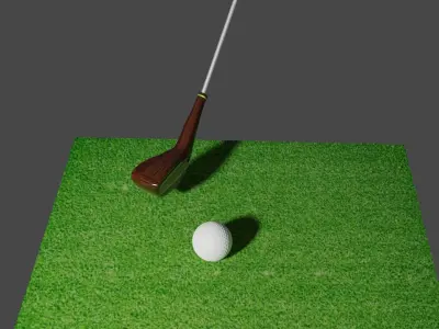 Golf Club and Ball 3D Low-poly 3D model