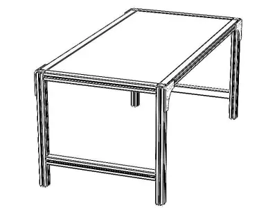 Aluminum Outdoor Modern Table 3D model