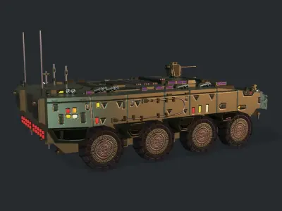 Armored Vehicle SCI FI GTK Wolf APC Low-poly 3D model