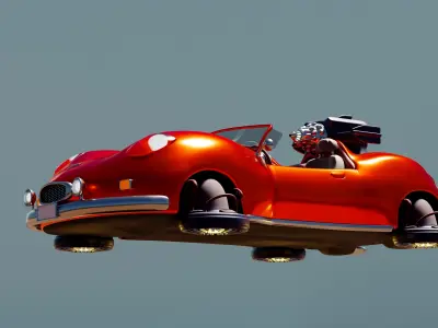 Concept of Flying car 3D model