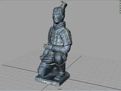 Terracota Soldier Low-poly 3D model