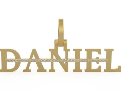 Model 1148 Daniel Name Pendant Stripe Diamond 3D print model
