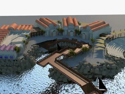 Touristic Nubian Complex 3D model