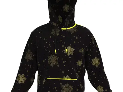 Christmas male hoodie 3D model