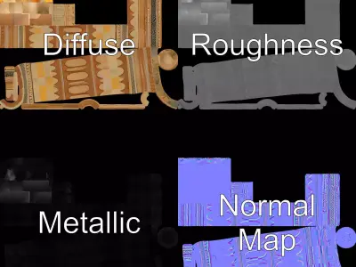 Ornate Sandstone Column model pack Low-poly 3D model