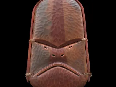 Antique Indian Mask Prop pbr Low-poly 3D model