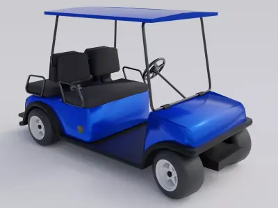 Golf Cart Blue Low-poly 3D model