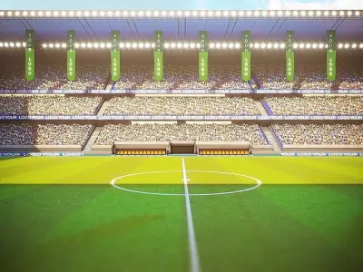 Football Soccer stadium game ready 3d model Low-poly 3D model