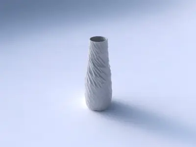 Vase with fine twisted organic cells 3D print model