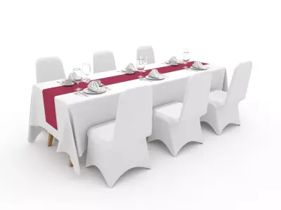 Banquet Table and Chair 104 3D model