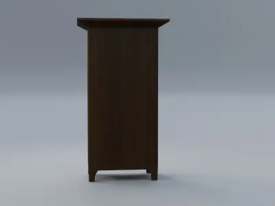 Bookcase simple Low-poly 3D model
