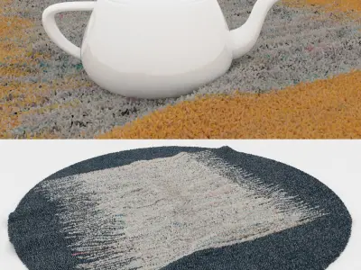 Round Rug Set 237 3D model