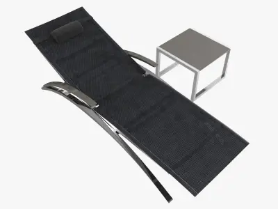 Royal botania o-zon lounger and ninix side table 3D model