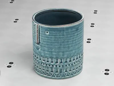 Flower Pot - VaseFace Low-poly 3D model