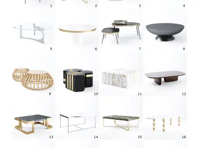 Coffee Tables Pack -100 Models Low-poly 3D model