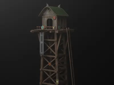  3D tower models Low-poly 3D model
