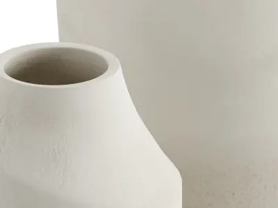 Slope White Ceramic Vase 3D model