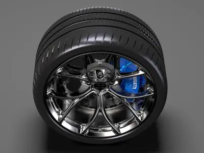 Bugatti Chiron wheel 2 3D model
