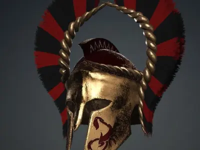 - Spartan Royal Helmet v Horned Scorpion  Low-poly 3D model