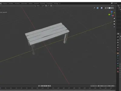 Wooden Table Free 3D model