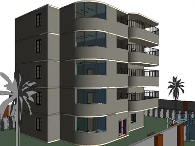 Resident Building 3D model 150m2 3D model