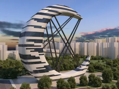 0074 - Crescent Skyscraper 3D model