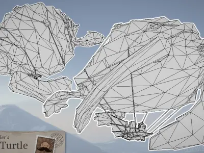 Flying Turtle Low-poly 3D model