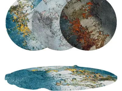 Round Rug Set 102 3D model